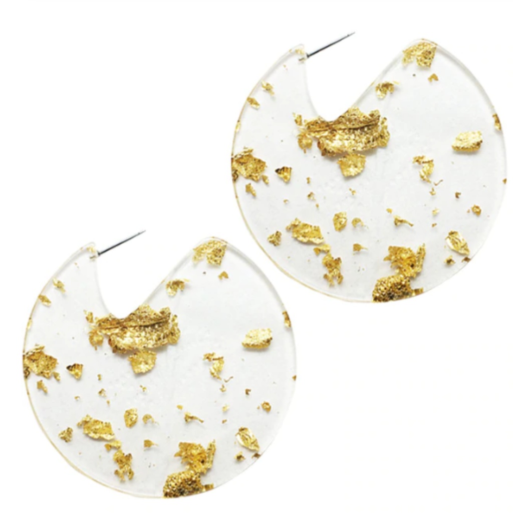 Thea Flake Statement Earring Gold